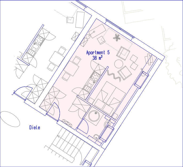 Grundriss des Apartment 5 - Rubin