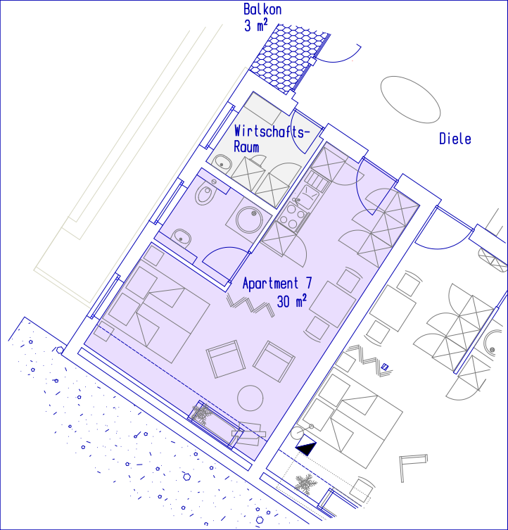 Grundriss des Apartments - Amethyst